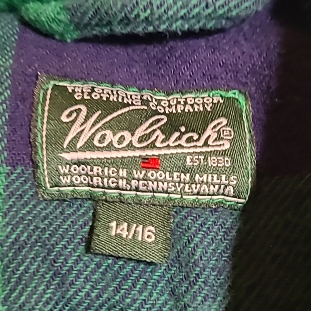 Woolrich Boys 14/16 Buffalo Check Long Sleeve Button Down Snaps, Flannel Shirt - Picture 4 of 9